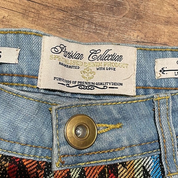 BNWT Parisian Collection hotpants Size 1 denim and tribal pattern shorts - Picture 2 of 5